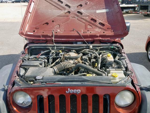 1J4FA24128L536524 - 2008 JEEP WRANGLER X BURGUNDY photo 7