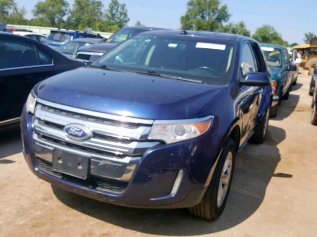 2FMDK4JC3BBB12140 - 2011 FORD EDGE SEL BLUE photo 2