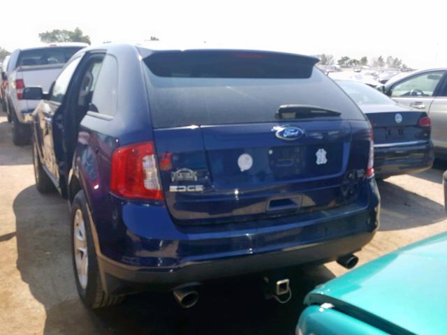 2FMDK4JC3BBB12140 - 2011 FORD EDGE SEL BLUE photo 3