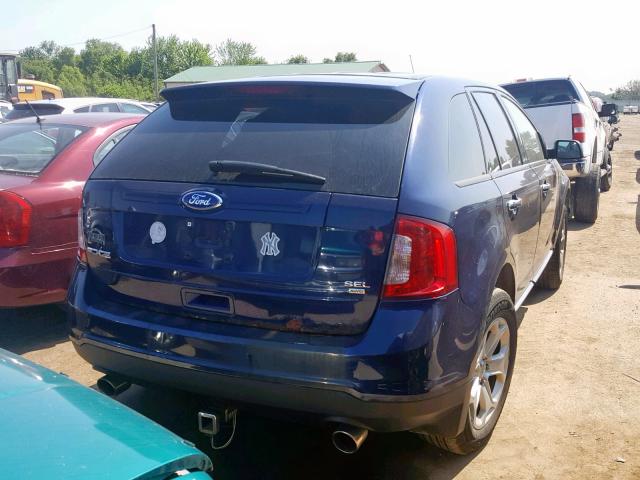 2FMDK4JC3BBB12140 - 2011 FORD EDGE SEL BLUE photo 4