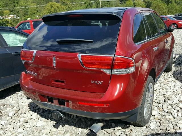 2LMDJ6JK9EBL16522 - 2014 LINCOLN MKX RED photo 4