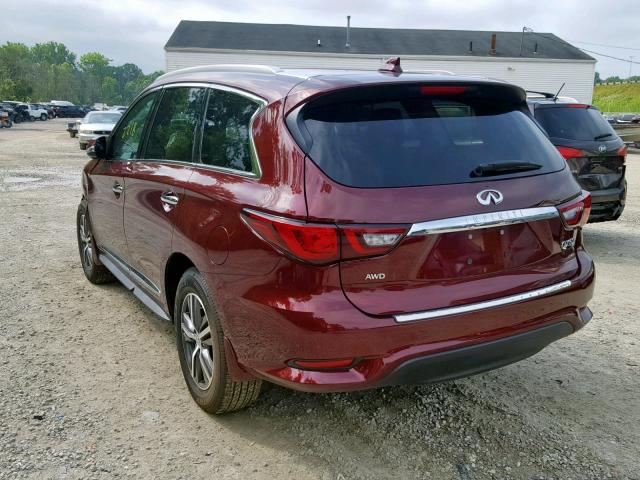 5N1DL0MM6KC551844 - 2019 INFINITI QX60 LUXE RED photo 3