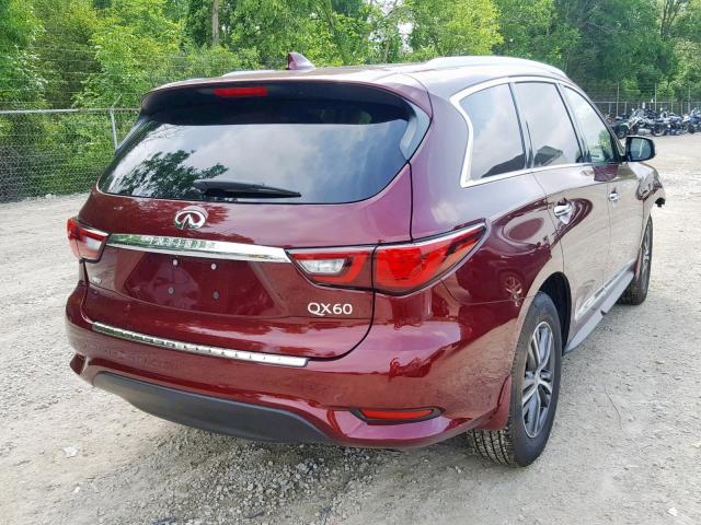 5N1DL0MM6KC551844 - 2019 INFINITI QX60 LUXE RED photo 4