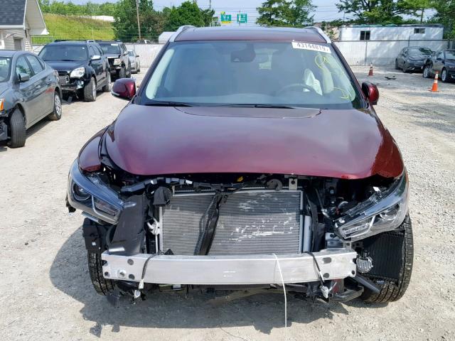 5N1DL0MM6KC551844 - 2019 INFINITI QX60 LUXE RED photo 9