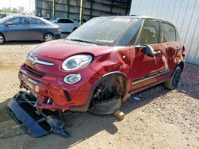 ZFBCFADH5GZ037684 - 2016 FIAT 500L TREKK BURGUNDY photo 2