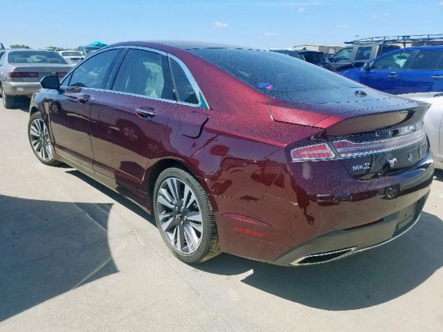 3LN6L5E93HR648459 - 2017 LINCOLN MKZ RESERV MAROON photo 3