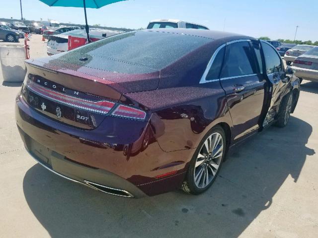 3LN6L5E93HR648459 - 2017 LINCOLN MKZ RESERV MAROON photo 4