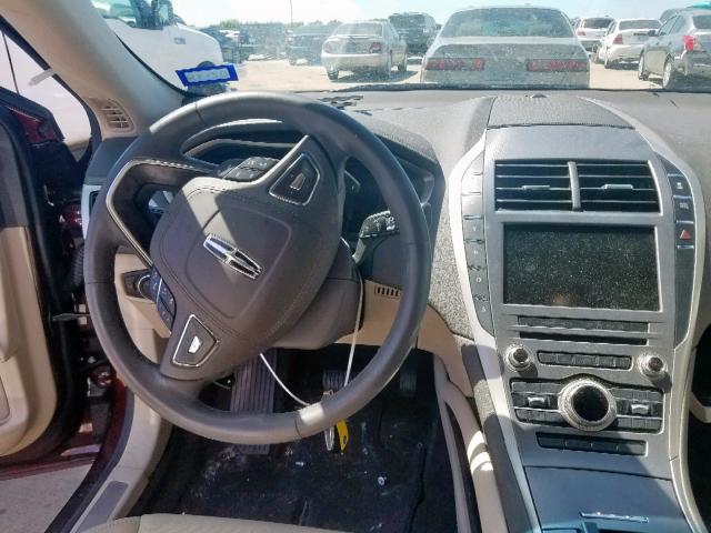 3LN6L5E93HR648459 - 2017 LINCOLN MKZ RESERV MAROON photo 9