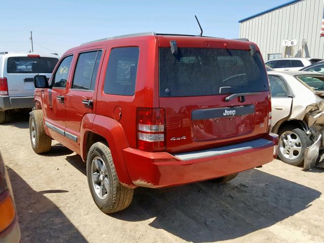 1J8GN28K99W500386 - 2009 JEEP LIBERTY SP MAROON photo 3