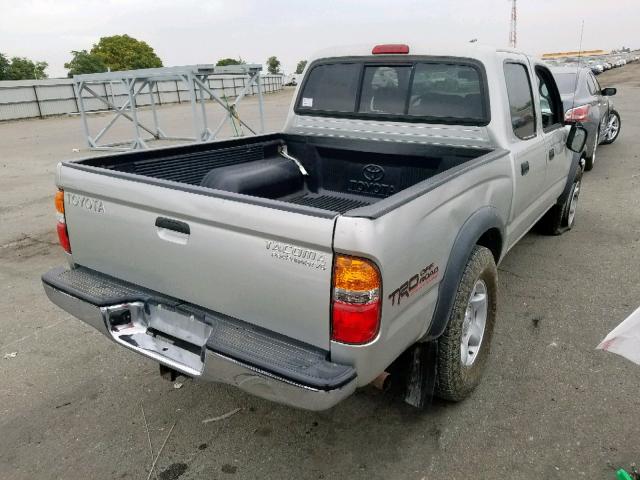 5TEGN92N14Z413595 - 2004 TOYOTA TACOMA DOU SILVER photo 4