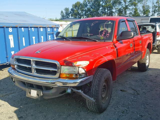 1D7HG48NX4S737292 - 2004 DODGE DAKOTA QUA RED photo 2