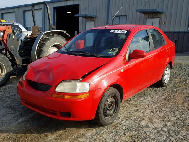KL1TD52675B328535 - 2005 CHEVROLET AVEO BASE Қызыл фото 2