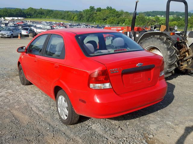 KL1TD52675B328535 - 2005 CHEVROLET AVEO BASE Қызыл фото 3