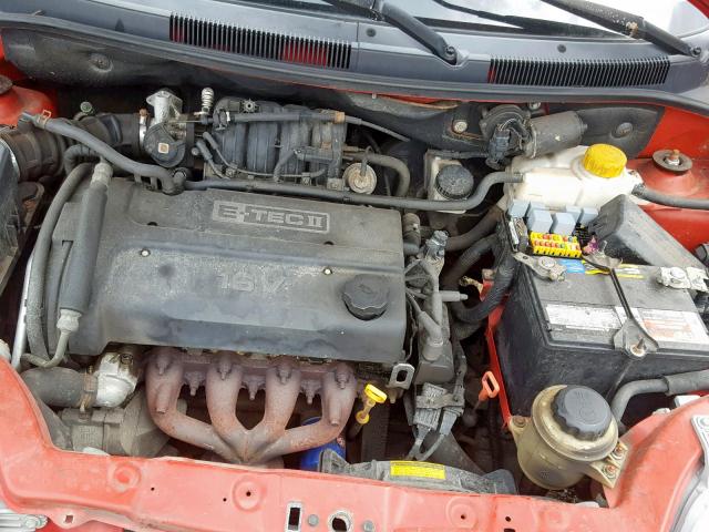 KL1TD52675B328535 - 2005 CHEVROLET AVEO BASE Қызыл фото 7
