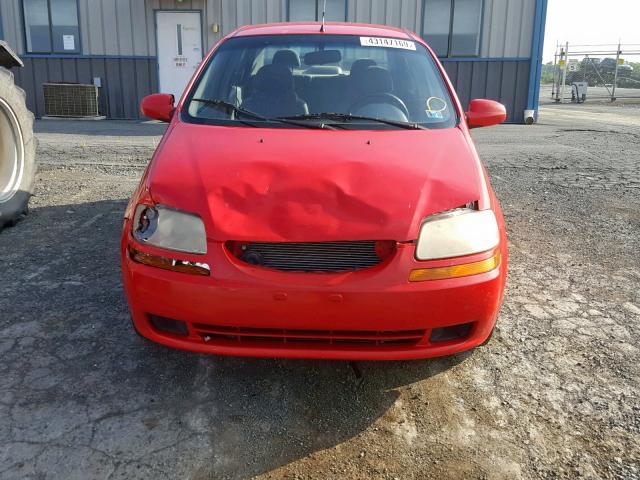 KL1TD52675B328535 - 2005 CHEVROLET AVEO BASE Қызыл фото 9