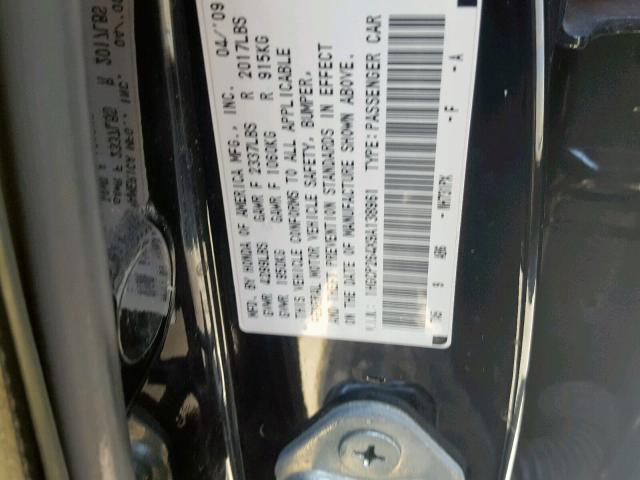 1HGCP264X9A138961 - 2009 HONDA ACCORD LXP BLACK photo 10