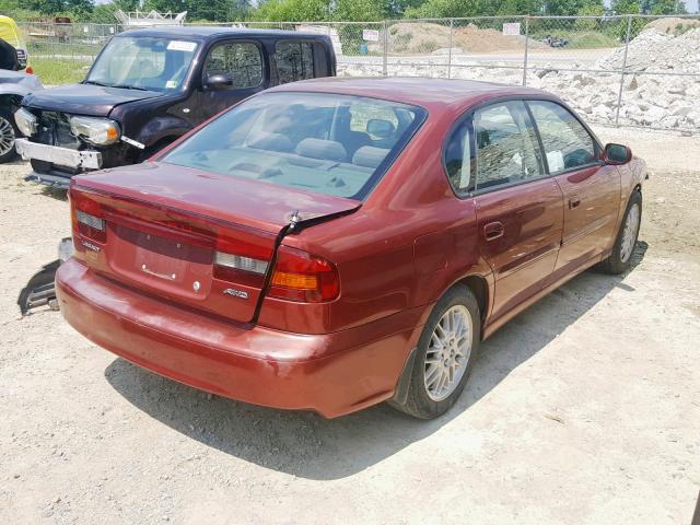 4S3BE625346204672 - 2004 SUBARU LEGACY L S RED photo 4