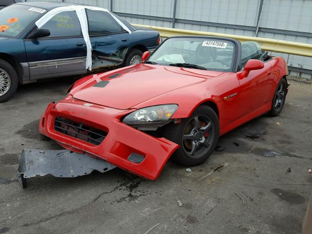 JHMAP11412T001018 - 2002 HONDA S2000 RED photo 2