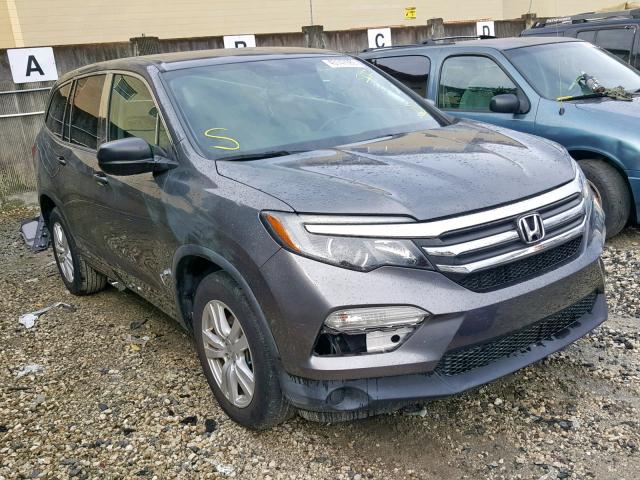 5FNYF5H12GB026770 - 2016 HONDA PILOT LX GRAY photo 1