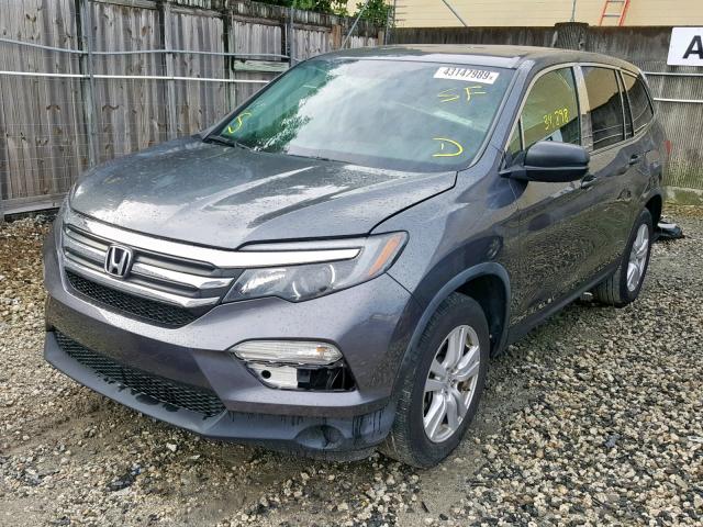 5FNYF5H12GB026770 - 2016 HONDA PILOT LX GRAY photo 2