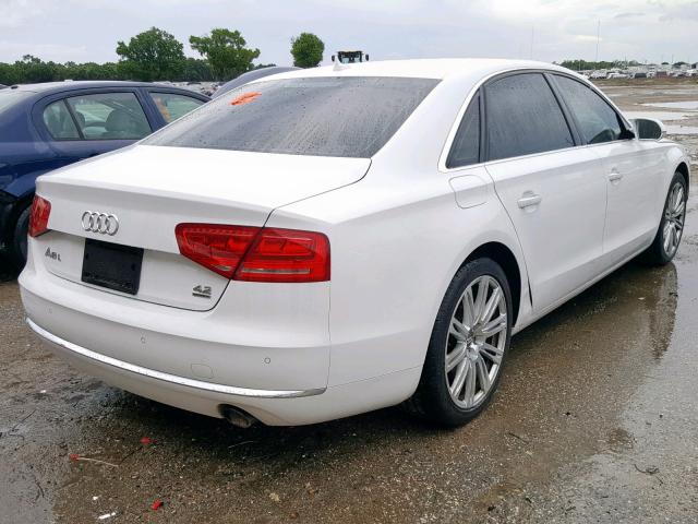 WAURVAFD1CN001204 - 2012 AUDI A8 L QUATT WHITE photo 4