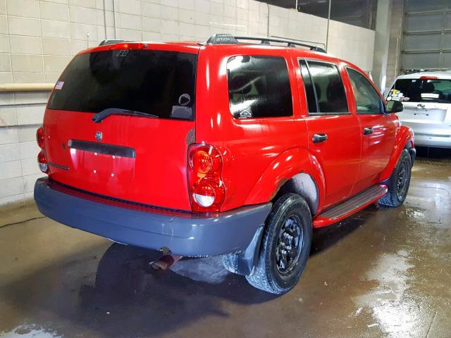 1D4HB38N85F523451 - 2005 DODGE DURANGO ST RED photo 4