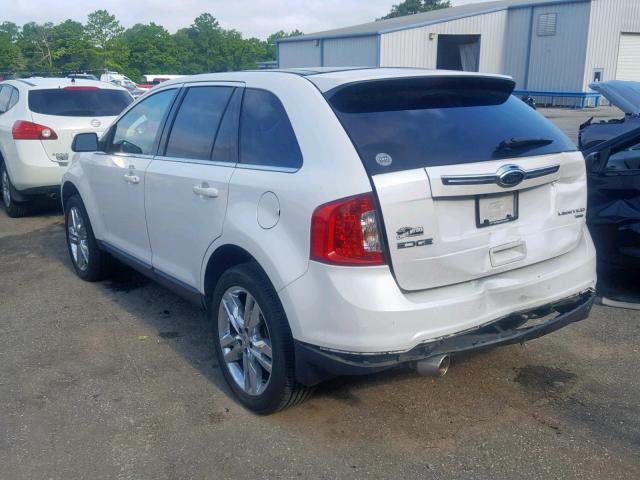 2FMDK4KC7DBA92007 - 2013 FORD EDGE LIMIT WHITE photo 3