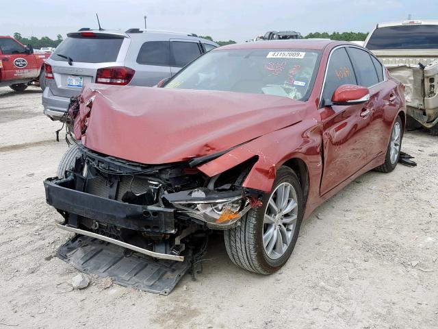 JN1BV7APXFM331297 - 2015 INFINITI Q50 BASE MAROON photo 2