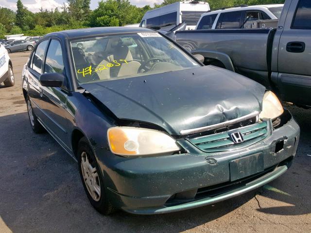 2HGES165X1H563032 - 2001 HONDA CIVIC LX GREEN photo 1