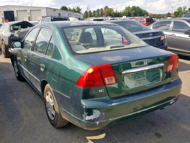 2HGES165X1H563032 - 2001 HONDA CIVIC LX GREEN photo 3