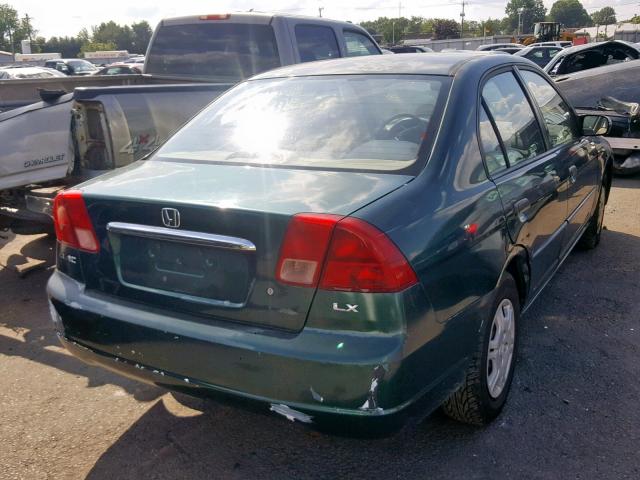 2HGES165X1H563032 - 2001 HONDA CIVIC LX GREEN photo 4