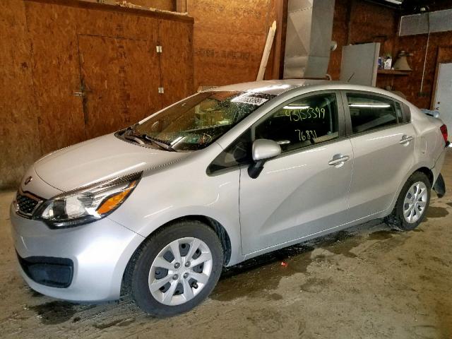 KNADN4A32D6318124 - 2013 KIA RIO EX SILVER photo 2