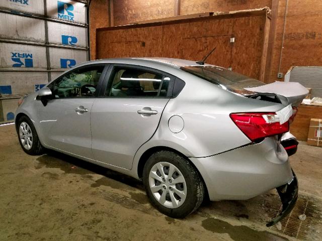 KNADN4A32D6318124 - 2013 KIA RIO EX SILVER photo 3