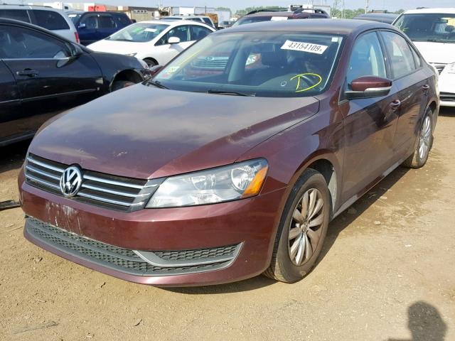 1VWAH7A31EC008061 - 2014 VOLKSWAGEN PASSAT S BURGUNDY photo 2