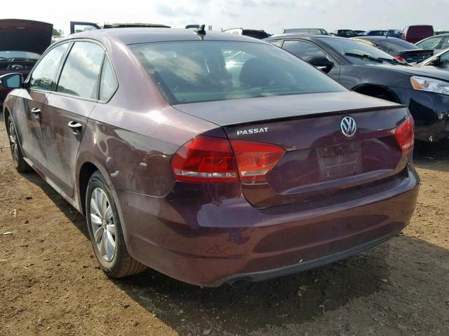 1VWAH7A31EC008061 - 2014 VOLKSWAGEN PASSAT S BURGUNDY photo 3