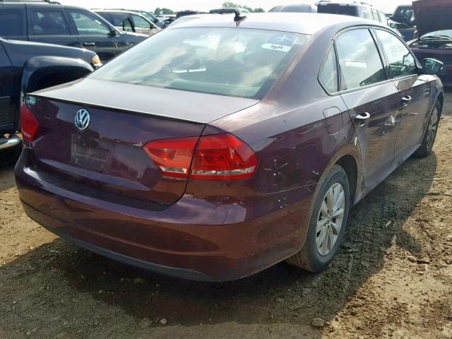 1VWAH7A31EC008061 - 2014 VOLKSWAGEN PASSAT S BURGUNDY photo 4