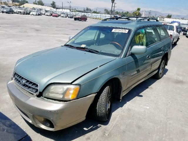 4S3BH806247608345 - 2004 SUBARU LEGACY OUT GREEN photo 2