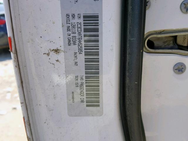 2C3CDXAT6HH525854 - 2017 DODGE CHARGER PO WHITE photo 10