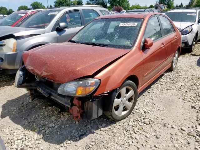 KNAFE221395022701 - 2009 KIA SPECTRA EX ORANGE photo 2