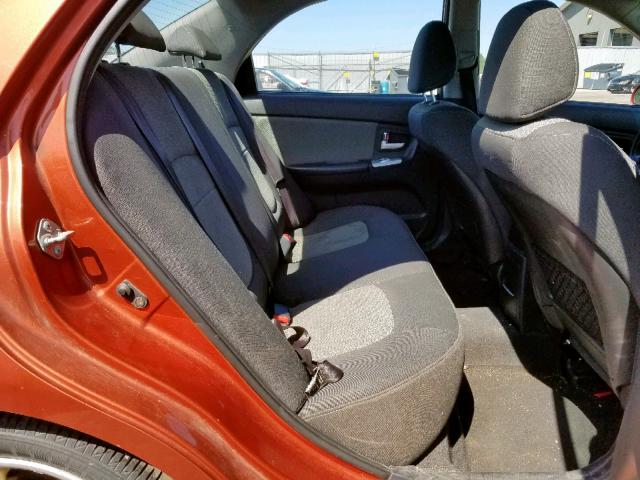 KNAFE221395022701 - 2009 KIA SPECTRA EX ORANGE photo 6