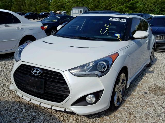 KMHTC6AE4DU181468 - 2013 HYUNDAI VELOSTER T WHITE photo 2