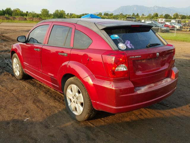 1B3HB48B17D520853 - 2007 DODGE CALIBER SX RED photo 3