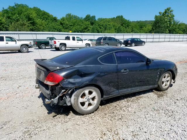 KMHHM65D06U222251 - 2006 HYUNDAI TIBURON GS BLACK photo 4