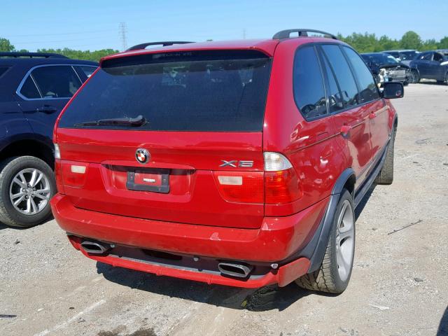 5UXFB93503LN79864 - 2003 BMW X5 4.6IS RED photo 4