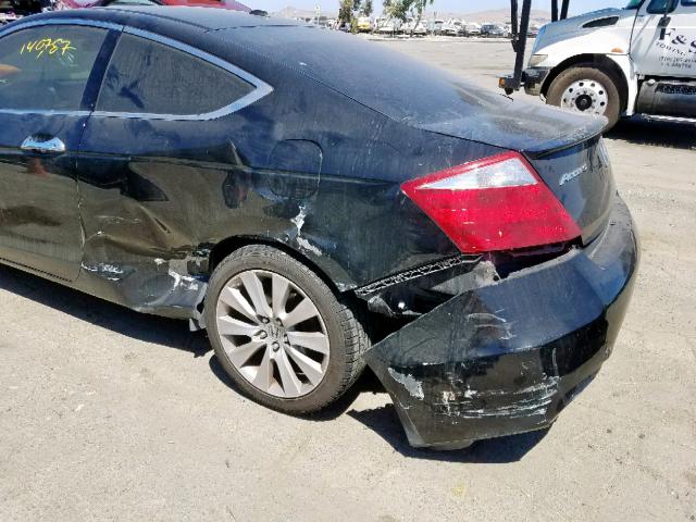 1HGCS22849A007161 - 2009 HONDA ACCORD EXL BLACK photo 9