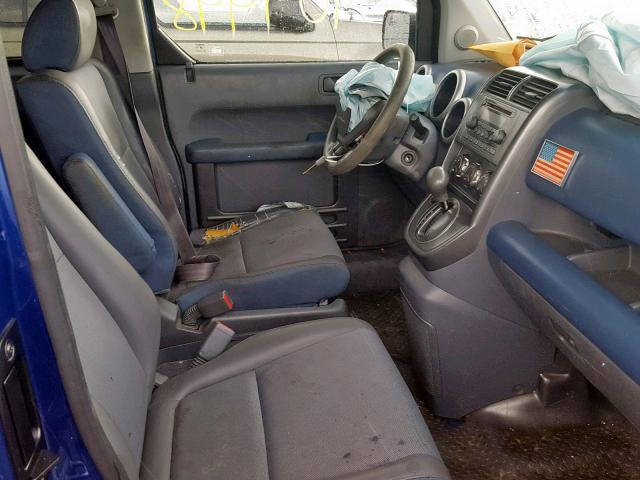 5J6YH18654L012699 - 2004 HONDA ELEMENT EX BLUE photo 5