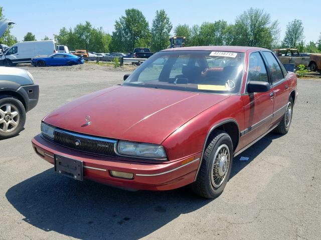 2G4WB54L0N1400590 - 1992 BUICK REGAL CUST MAROON photo 2