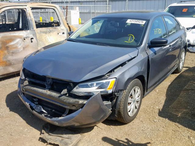 3VW2K7AJ0BM044869 - 2011 VOLKSWAGEN JETTA BASE GRAY photo 2