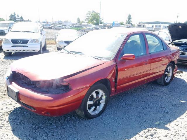 1FAFP6637WK230616 - 1998 FORD CONTOUR LX RED photo 2