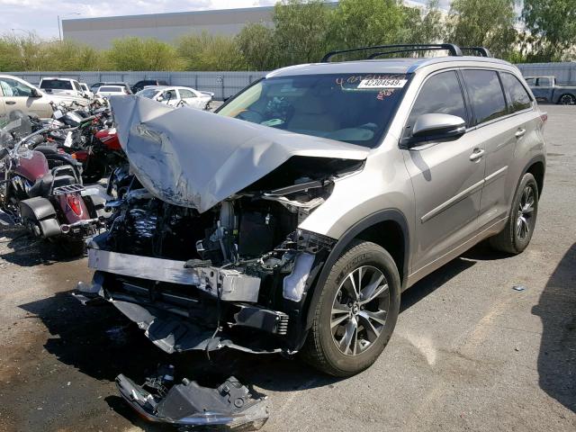 5TDKKRFH2GS503363 - 2016 TOYOTA HIGHLANDER GOLD photo 2